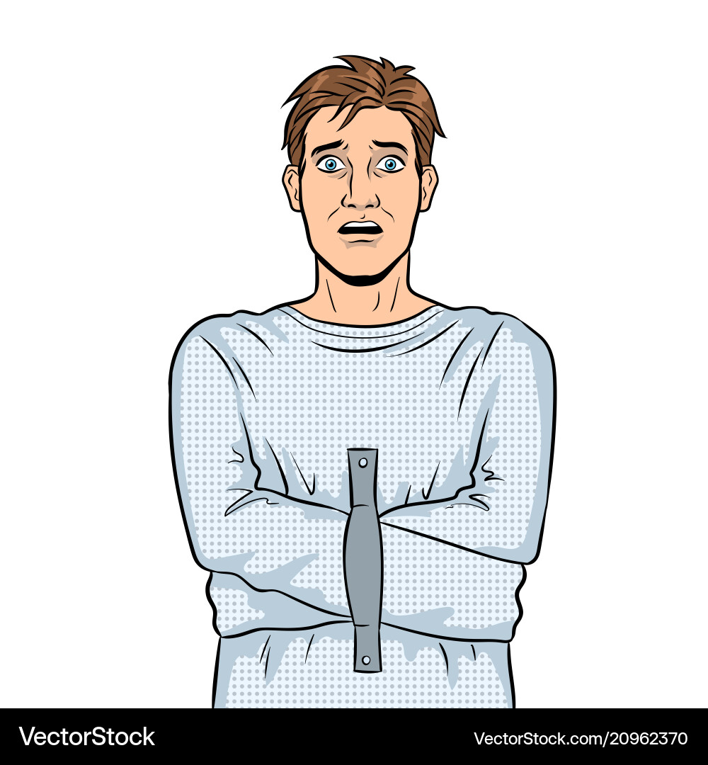 Man in Straitjacket - Pop Art Style vector image