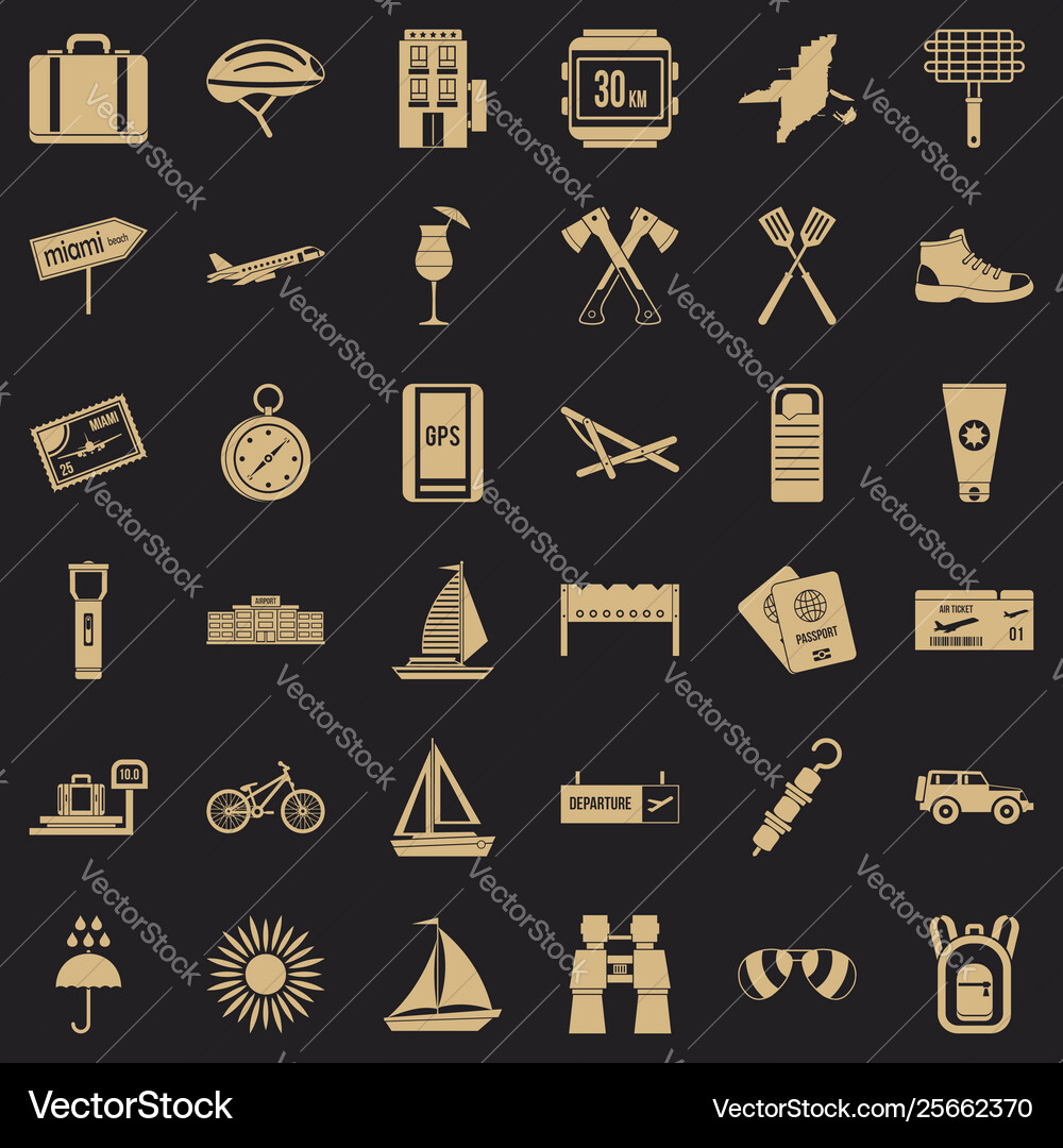 Navigation icons set simple style Vector Image