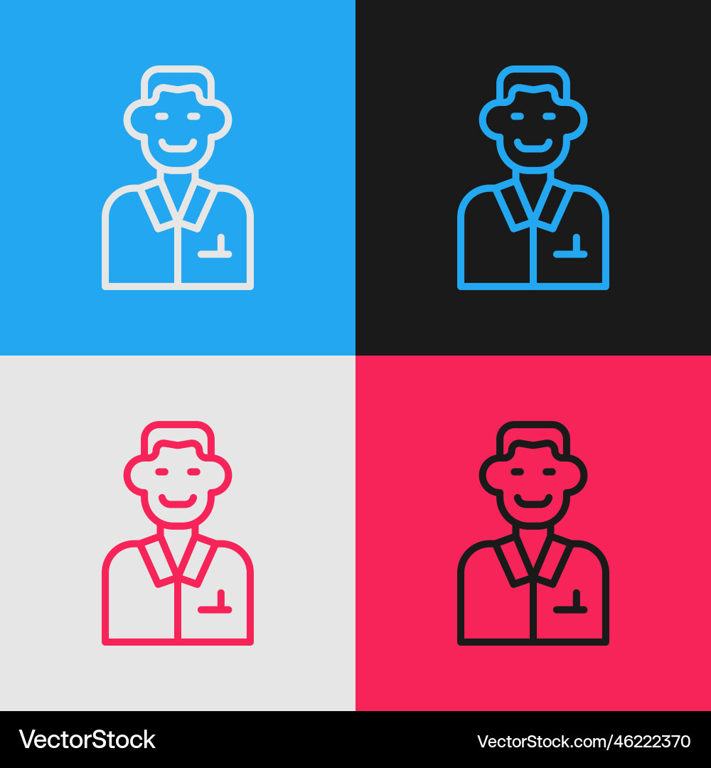 Pop art line trader icon isolated on color Pop art line trader icon isolated on color vector image