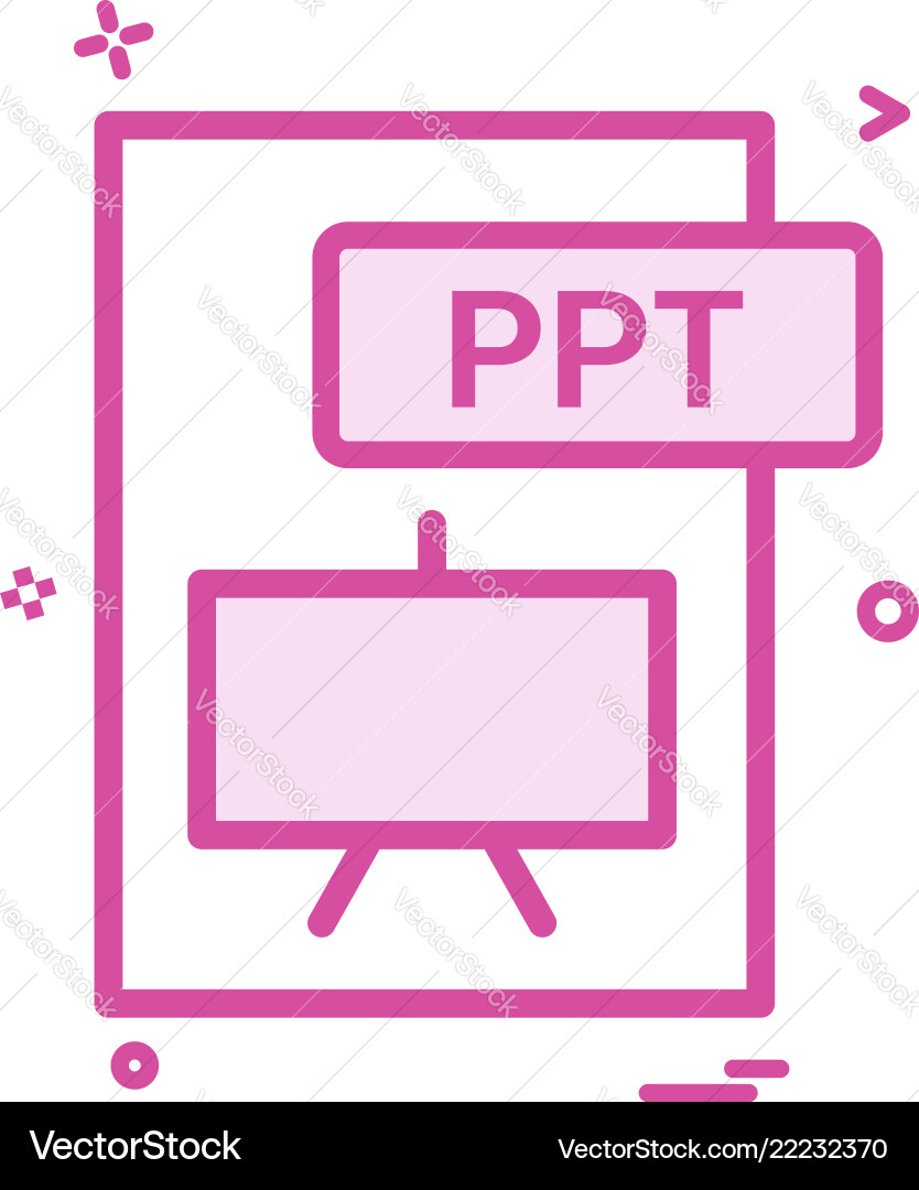 Ppt file format icon design Ppt file format icon design vector image