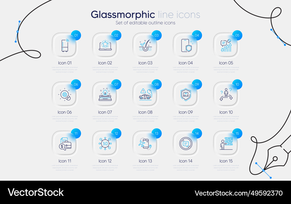 Satz von kpi Schreibmaschine und Kühlschrank Linie Icons Satz von kpi Schreibmaschine und Kühlschrank Linie Icons vektorbild