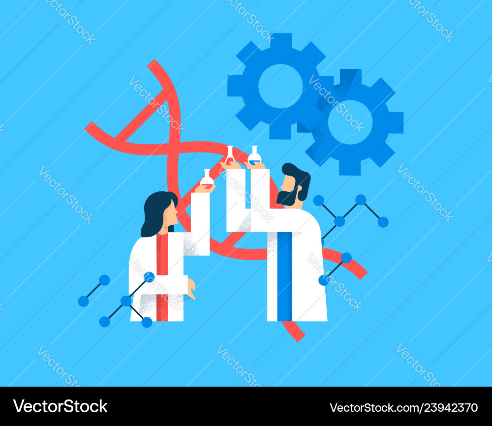 Scientists in a Lab Setting vector image