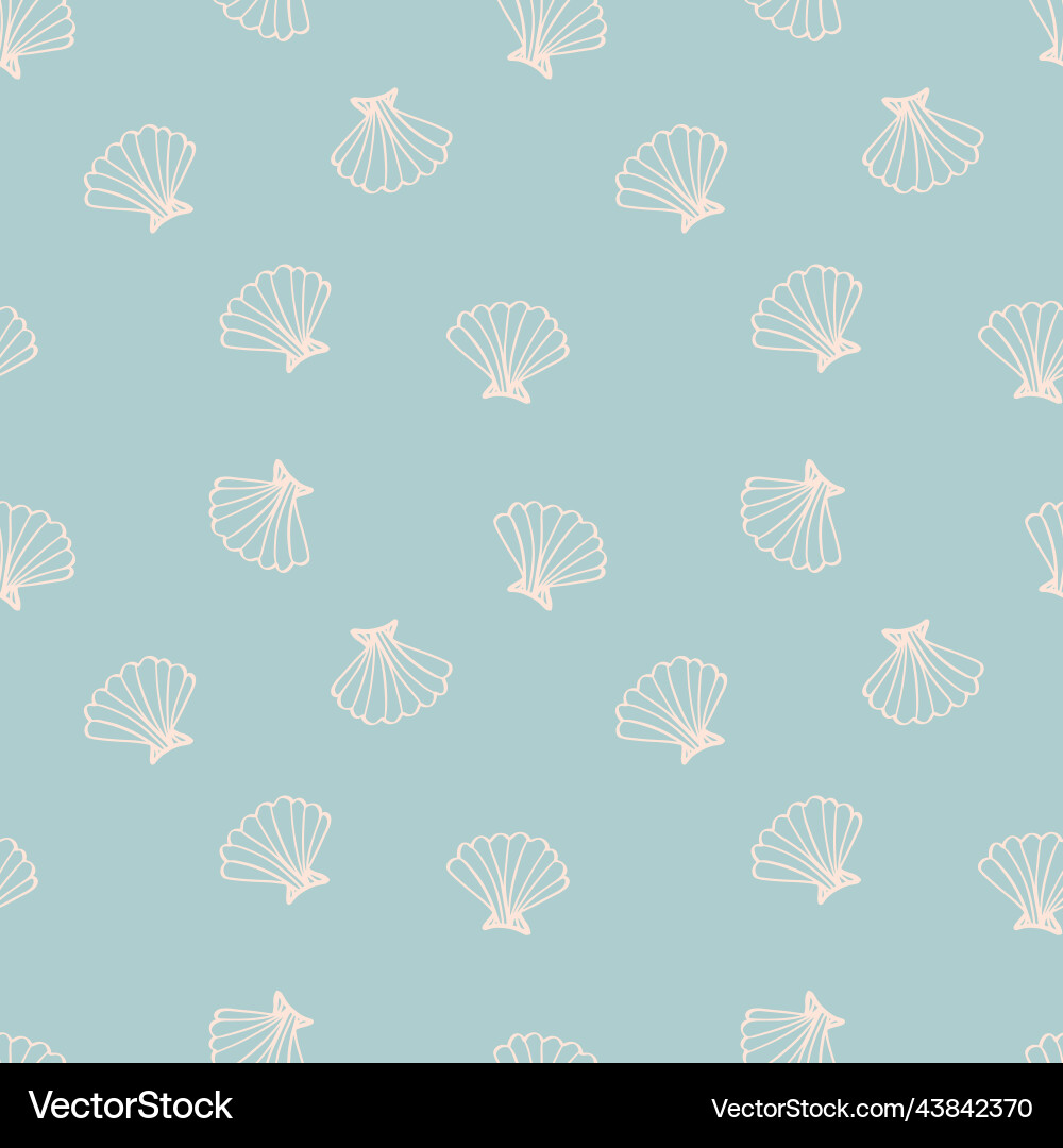 Sea shell seamless pattern seashell background Sea shell seamless pattern seashell background vector image