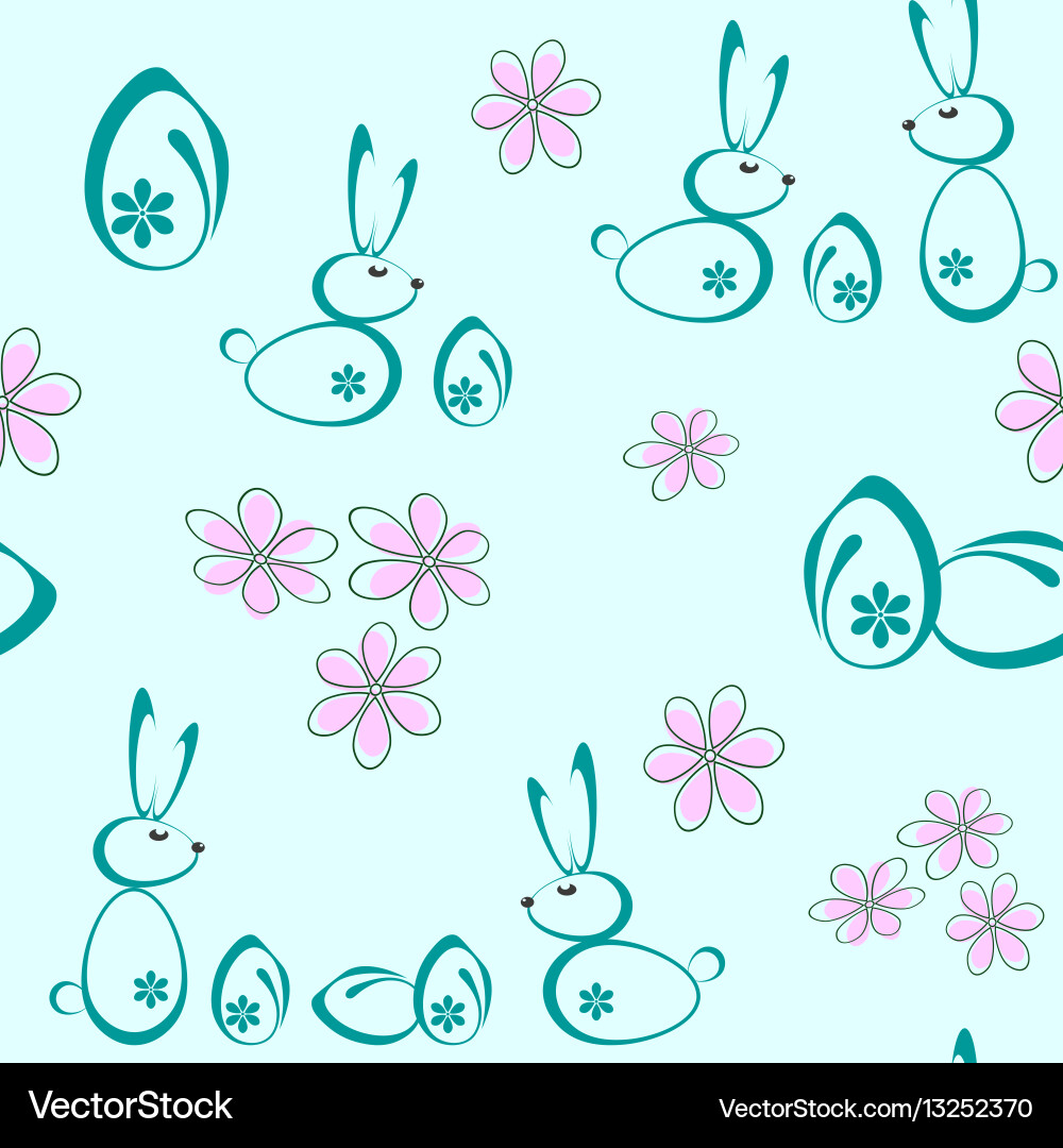 Seamless pattern with easter rabbits Vector Image