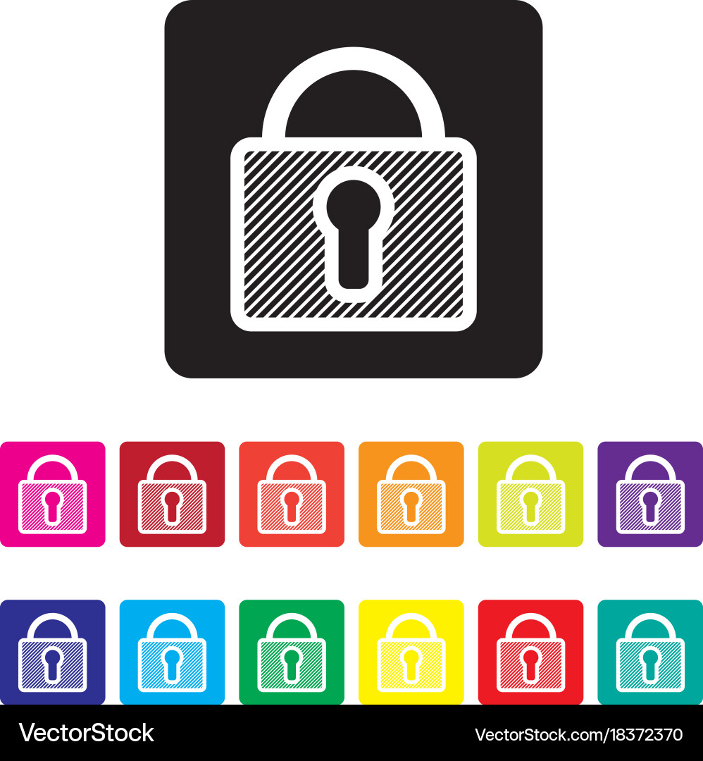 Secure website icon set vector image