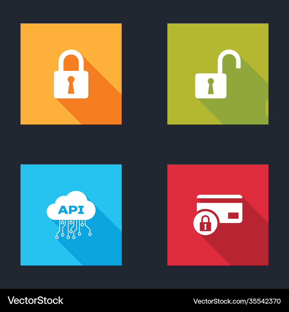 Set lock open padlock cloud api interface Set lock open padlock cloud api interface vector image