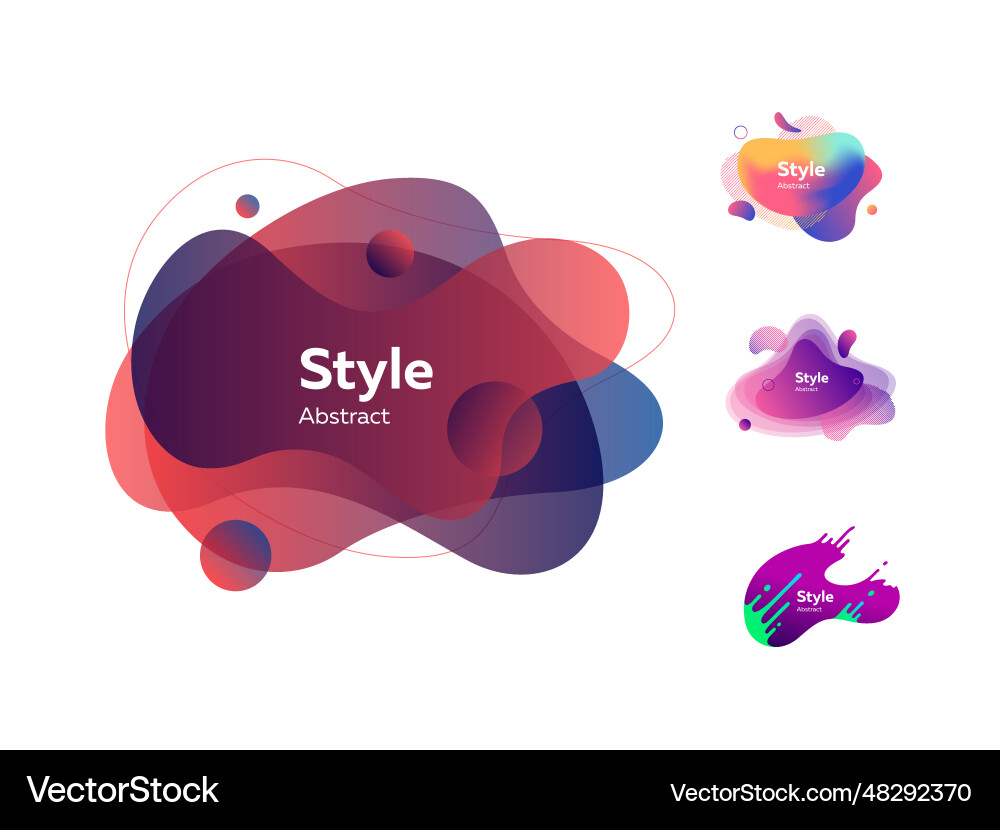 Set of colored liquid shape with splashes Set of colored liquid shape with splashes vector image