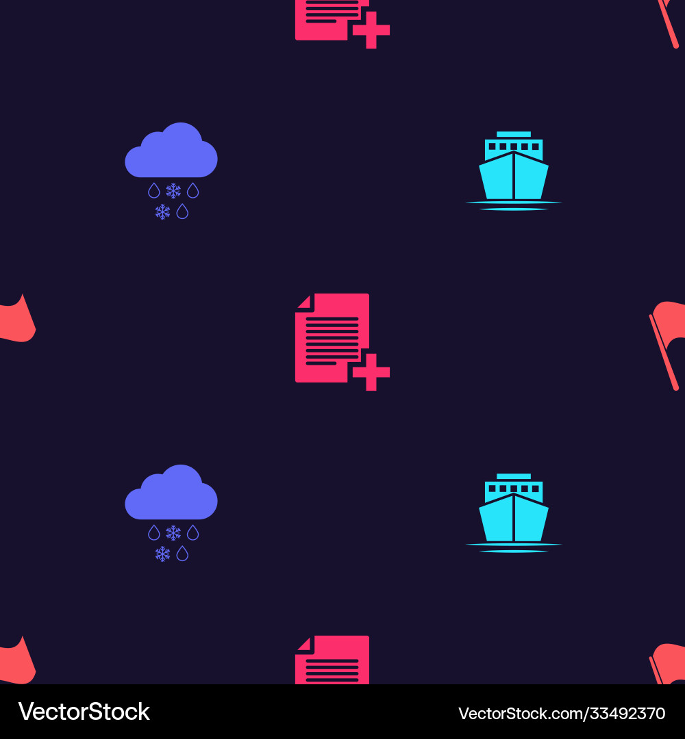 Set ship cloud with snow and rain add new file Set ship cloud with snow and rain add new file vector image