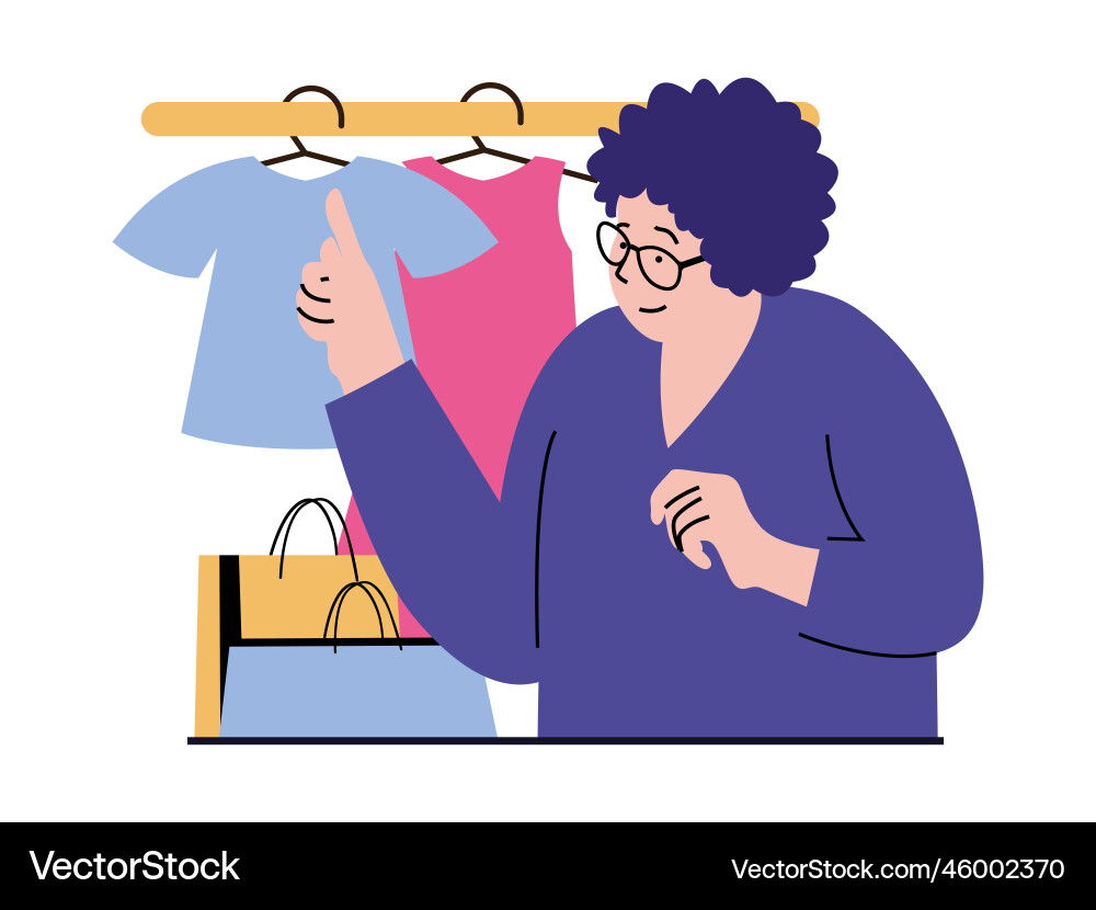 Shopping concept with character situation Shopping concept with character situation vector image