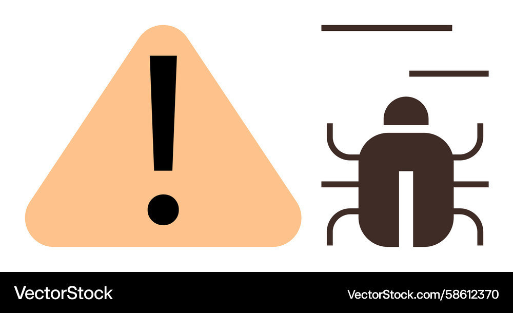 Software-Fehler Warnung - Bug Alert Vektorbild