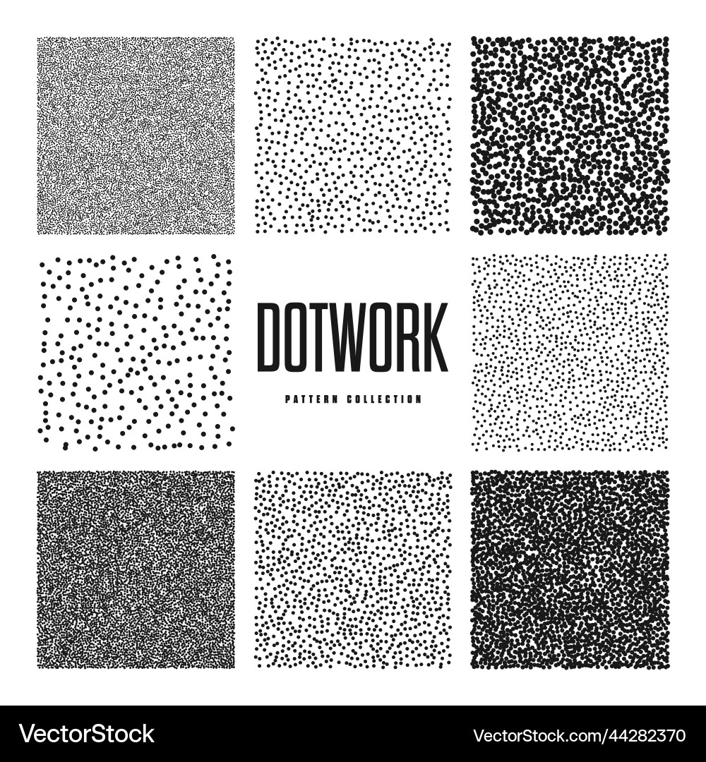 Square shaped dotted objects stipple elements Square shaped dotted objects stipple elements vector image