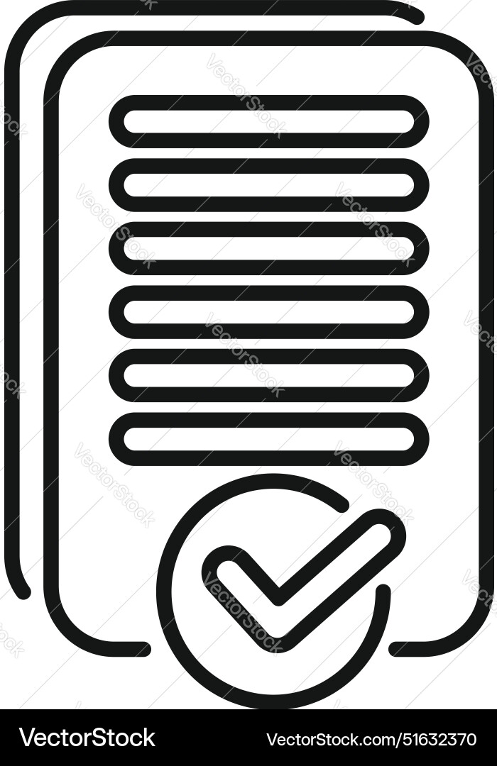 Validating document with checkmark icon Validating document with checkmark icon vector image
