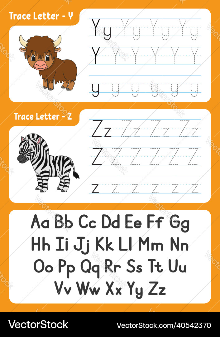 Writing letters tracing page practice sheet Writing letters tracing page practice sheet vector image