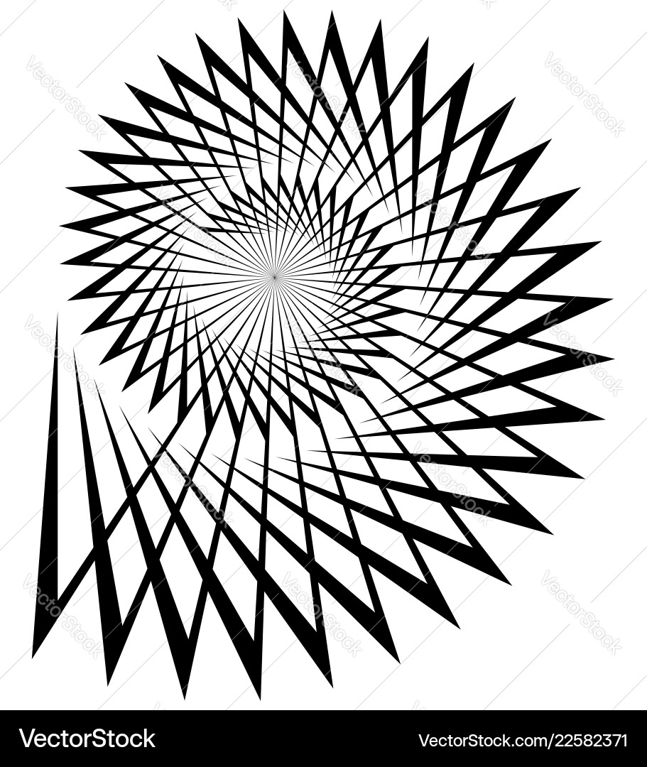 Abstract edgy spiral volute with triangular shapes Abstract edgy spiral volute with triangular shapes vector image