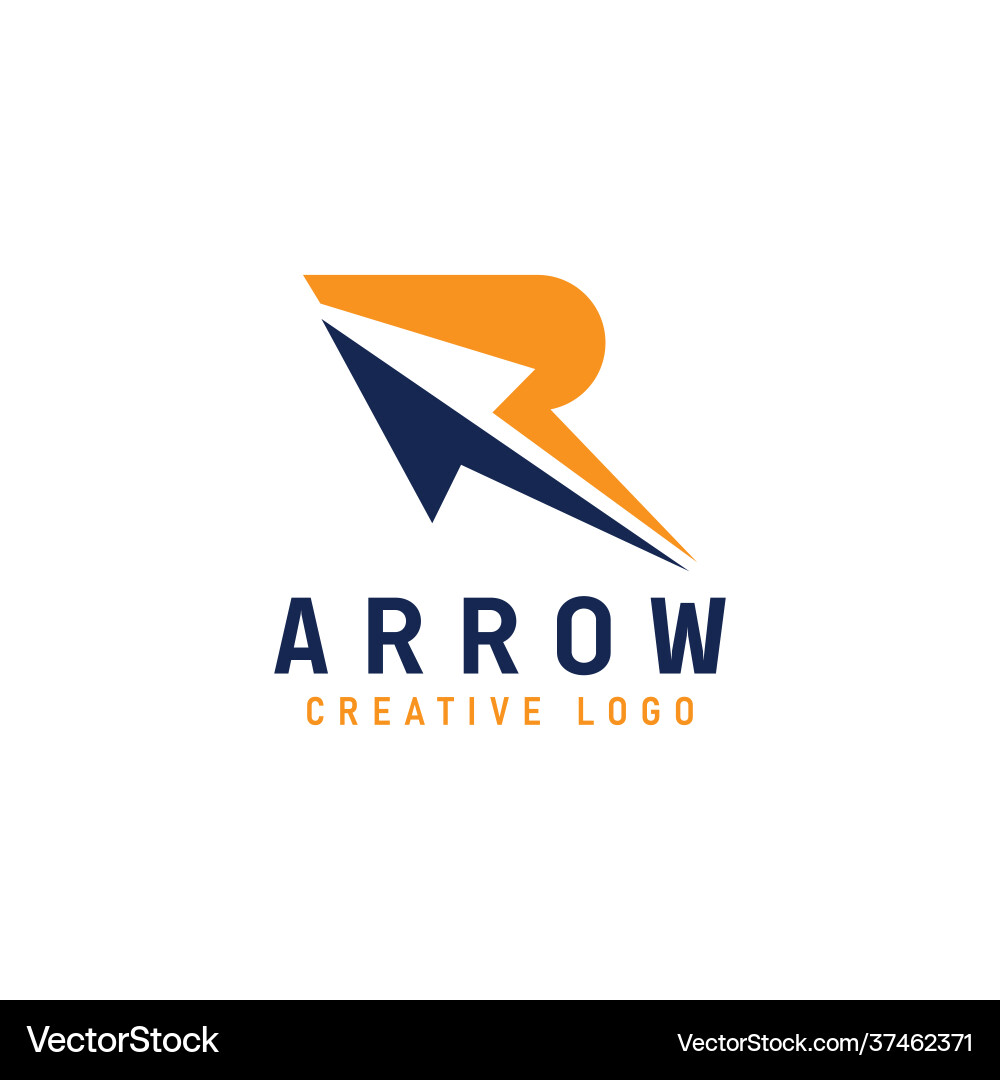 Abstract initial letter r with arrow concept Vector Image
