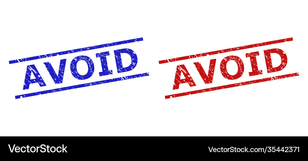 Avoid stamps with scratched style and parallel Vector Image