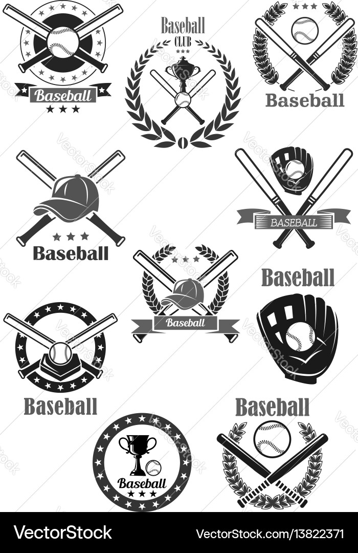 Baseball Award Icons Set Vector Image