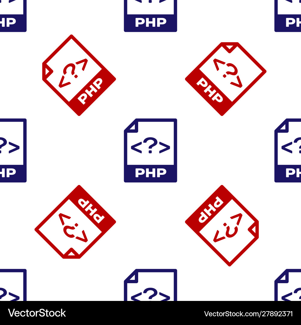Blue and red php file document download Blue and red php file document download vector image