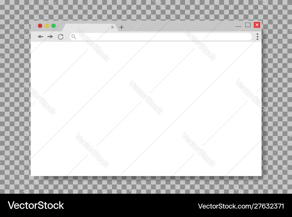 Browser window in mockup style empty website page Browser window in mockup style empty website page Vector Image
