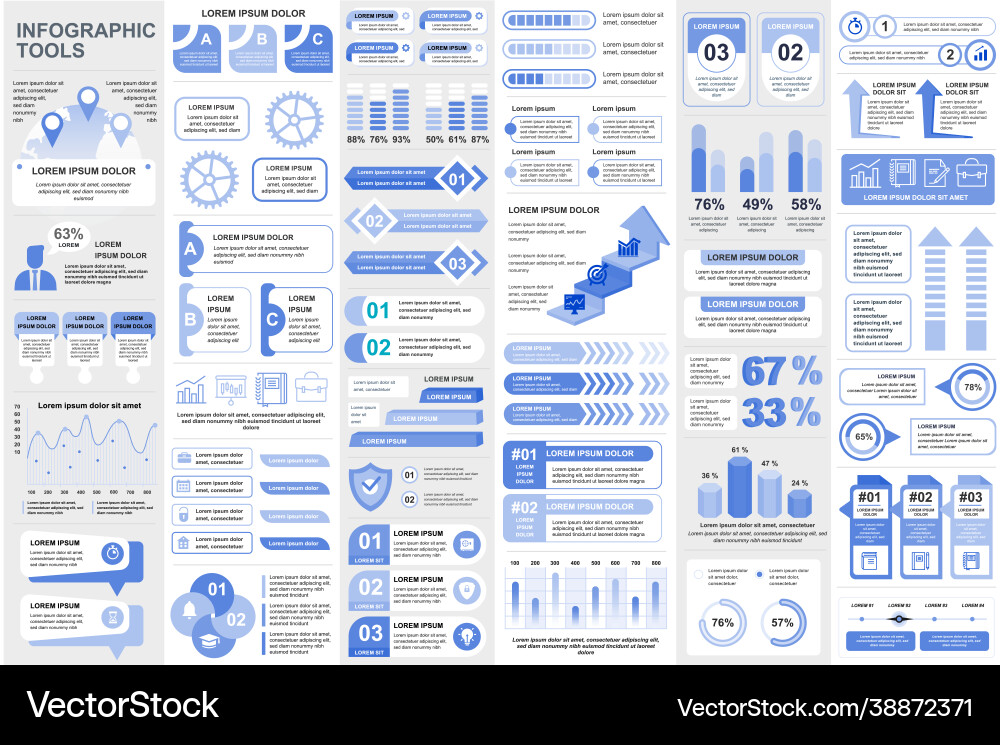 Bundle infographic elements data visualization Bundle infographic elements data visualization vector image