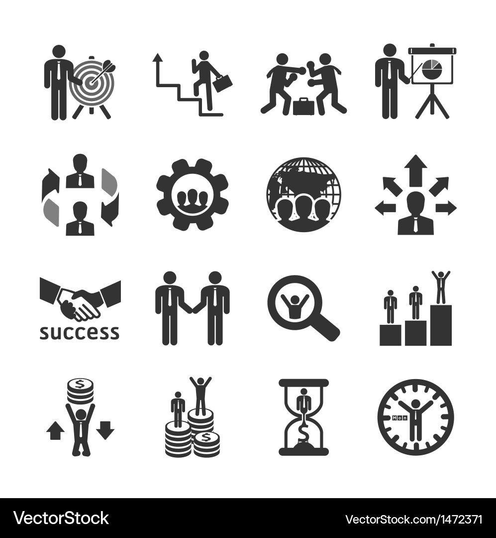 Business and financial icons set Royalty Free Vector Image