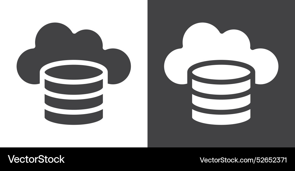 Cloud database icon thin line set Cloud database icon thin line set vector image