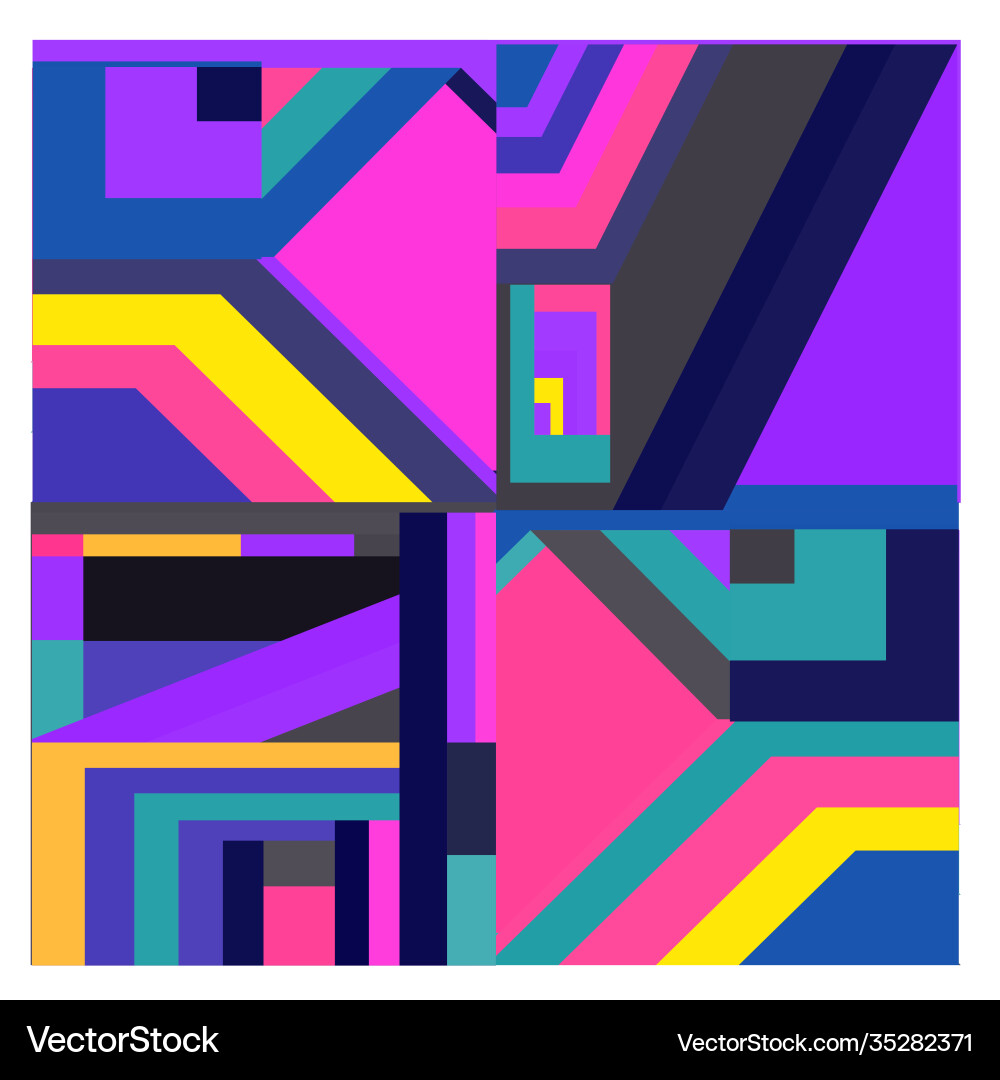 Colorful geometric and curve background pattern Vector Image