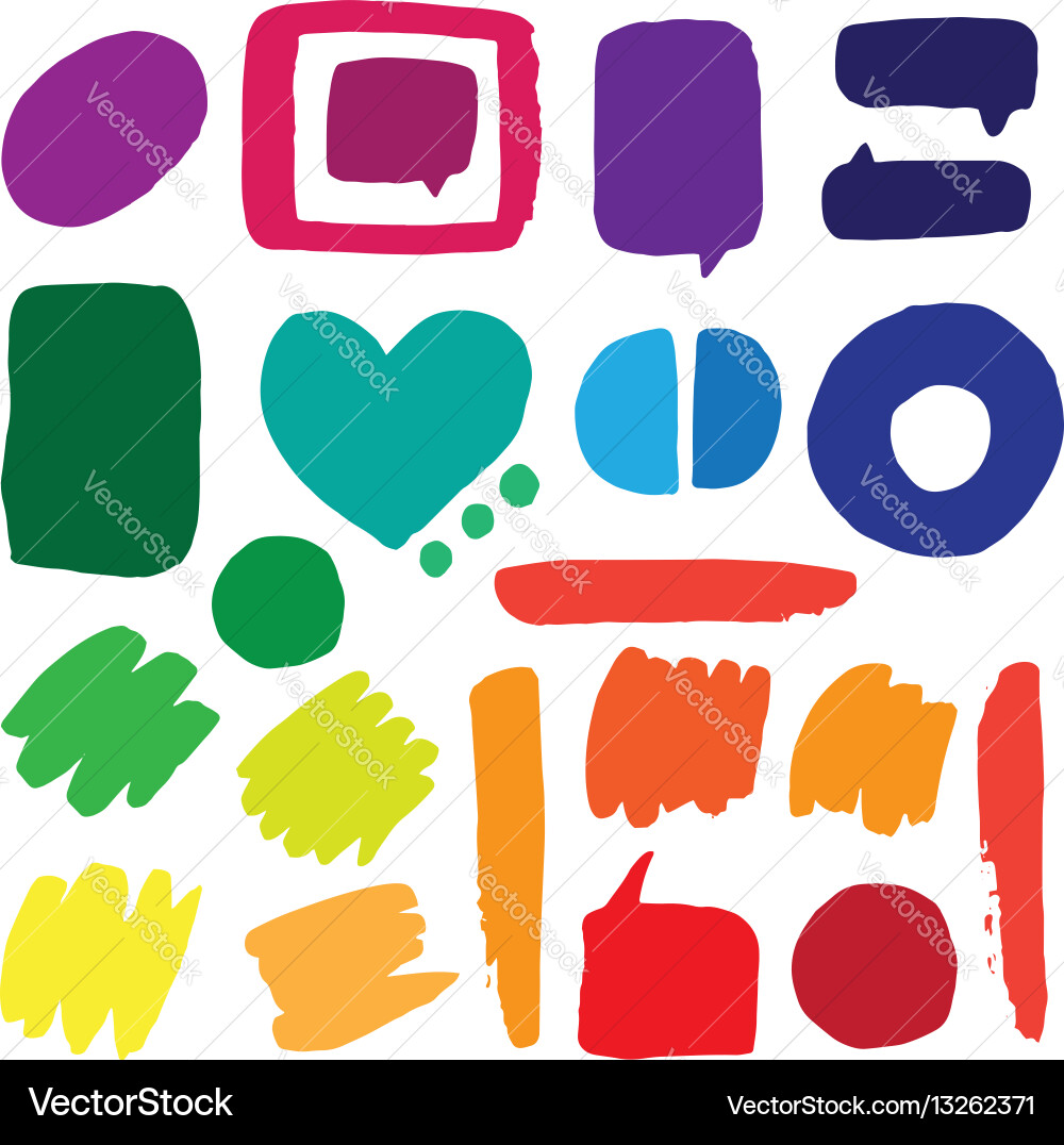 Colorful Speech Bubbles Doodle Set Vector Image