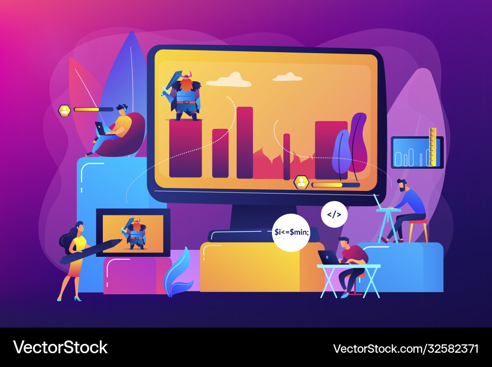 Computer games development concept Vector Image