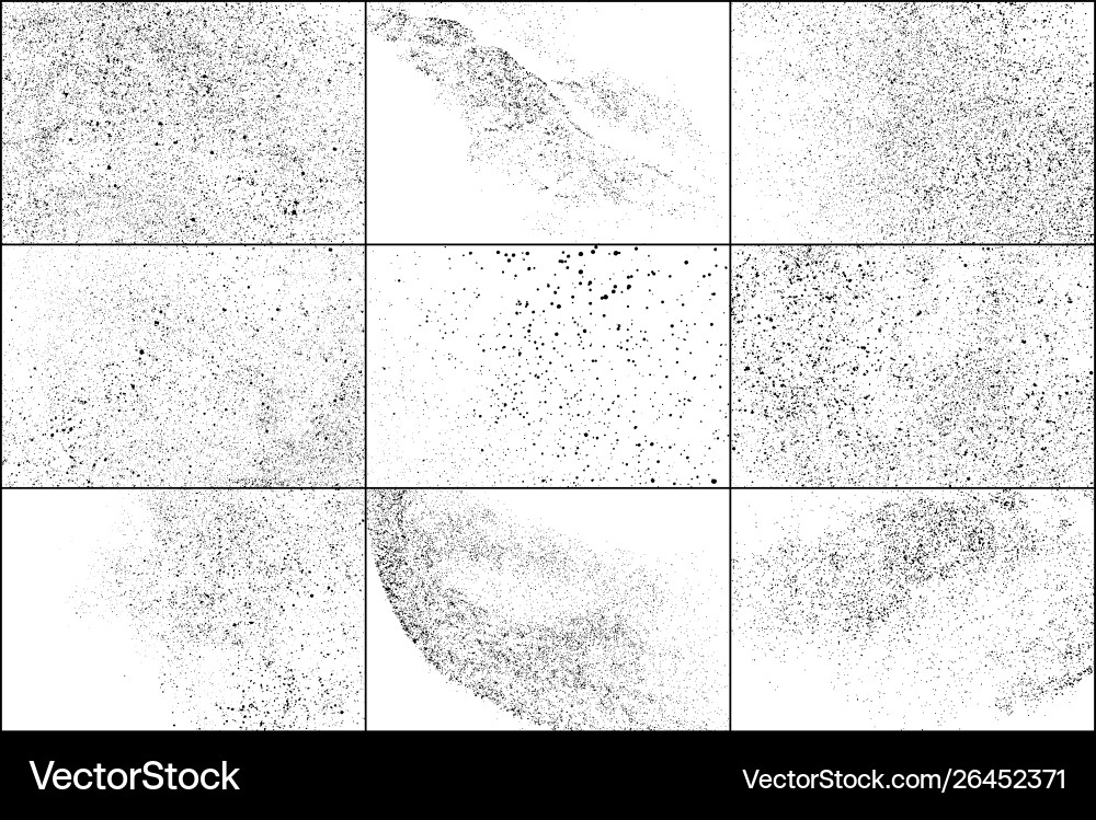 Dark rough noise particles set elements Dark rough noise particles set elements vector image