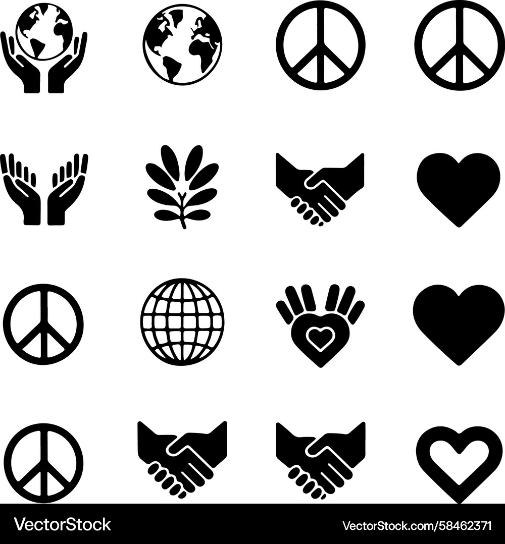 Global Unity & Harmony Icons Vector Image
