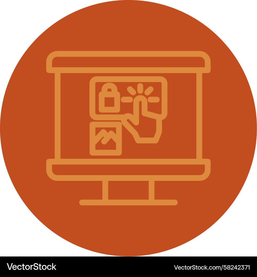 Multi-Color Call to Action Line Icon Vector Image