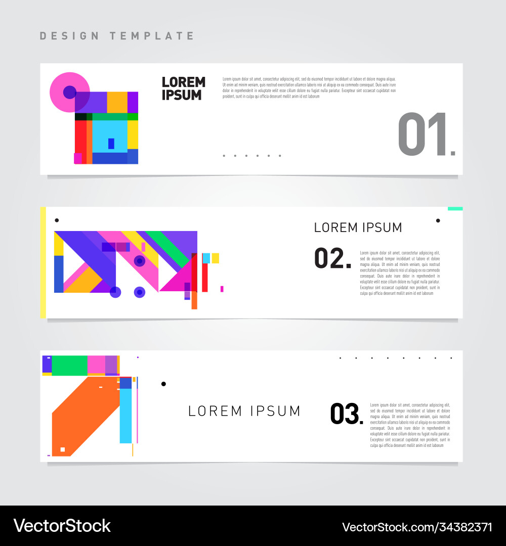 Set abstract banner web design template retro Vector Image