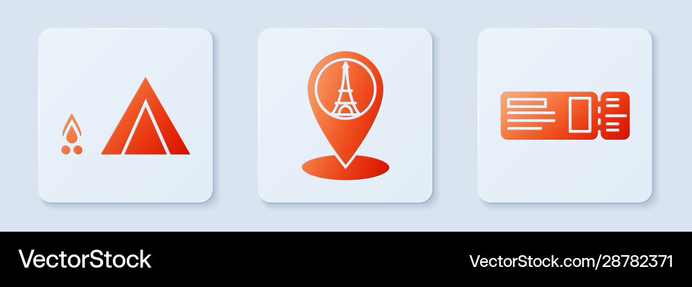 Set map pointer with eiffel tower tourist tent Set map pointer with eiffel tower tourist tent Vector Image