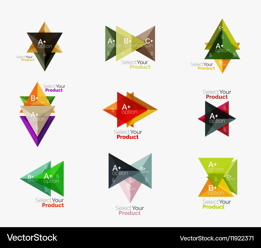 Triangle Infographic Layouts Vector Image
