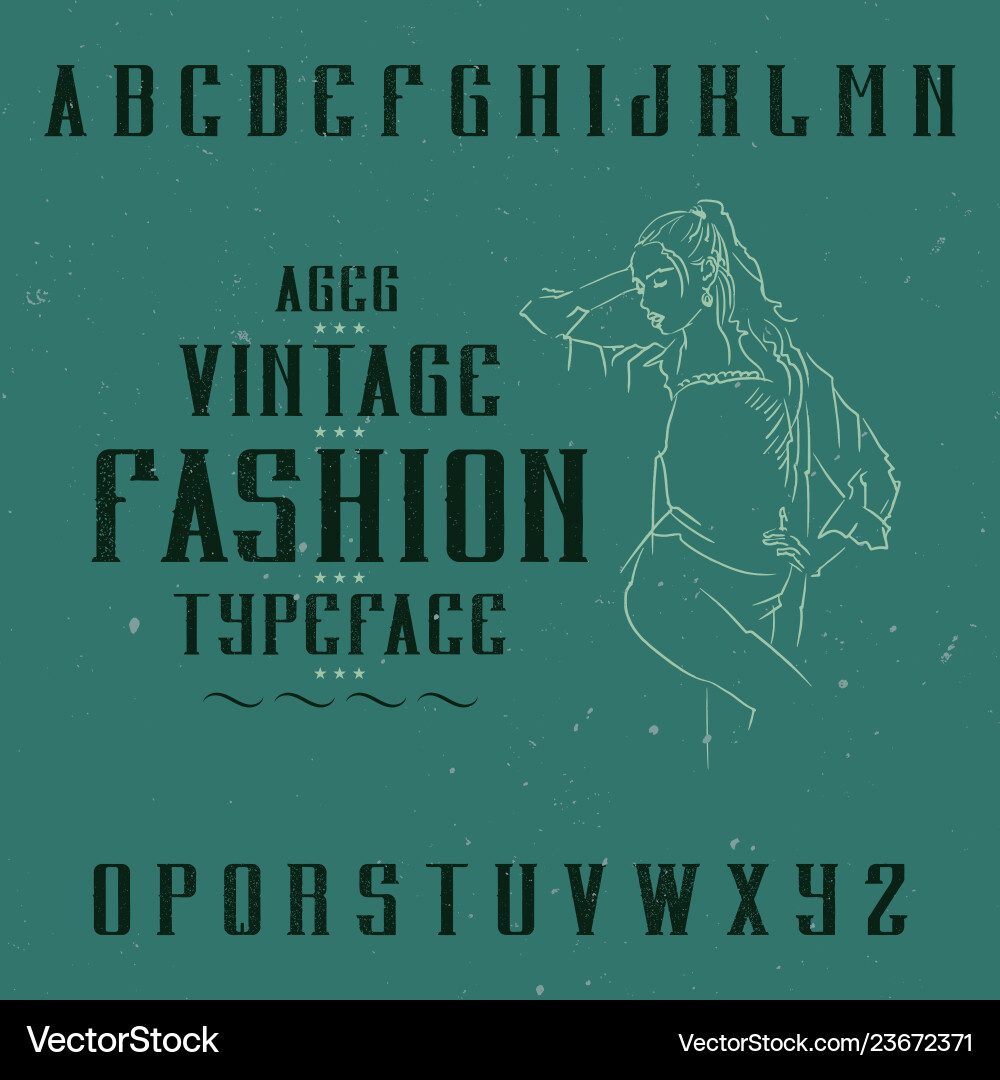 Vintage Label Schriftart namens Mode Vintage Label Schriftart namens Mode vektorbild