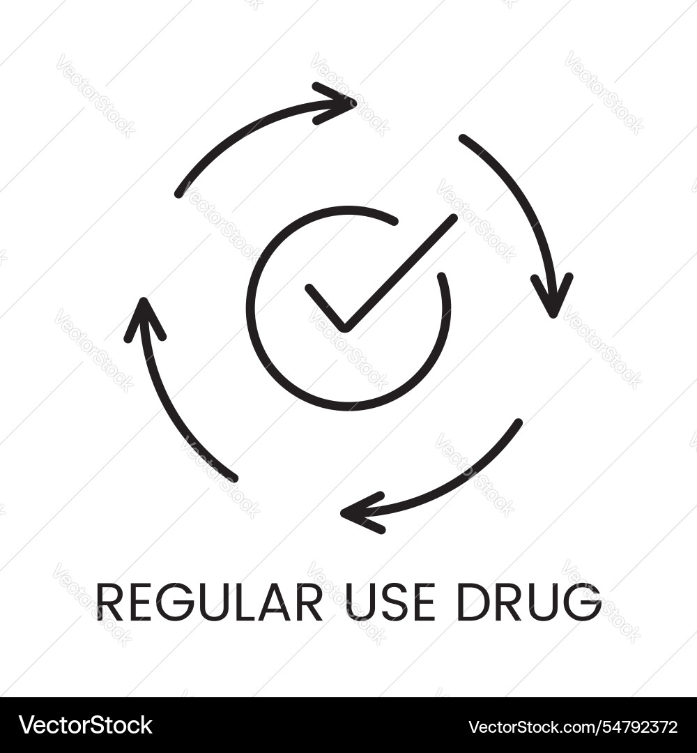A circular icon with checkmarks and arrows vector image