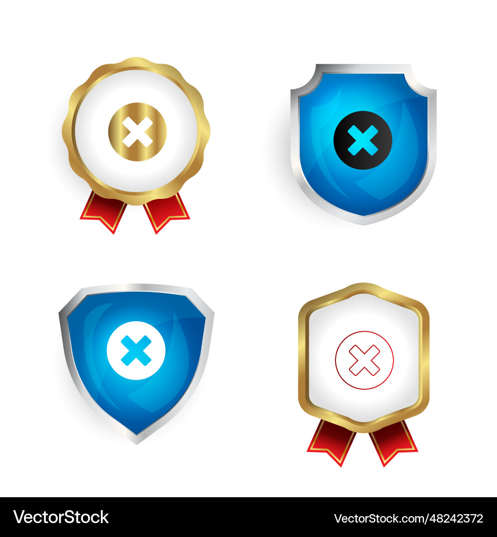 Abstract close button badge and label collection Abstract close button badge and label collection vector image
