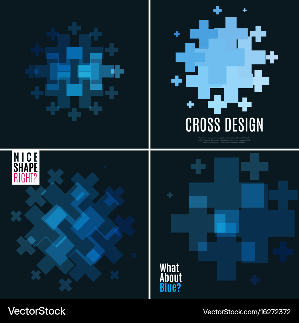 Abstract design elements with cross Vector Image