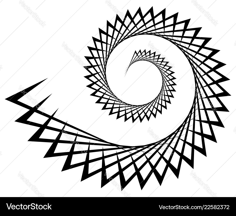 Abstract edgy spiral volute with triangular shapes Abstract edgy spiral volute with triangular shapes vector image