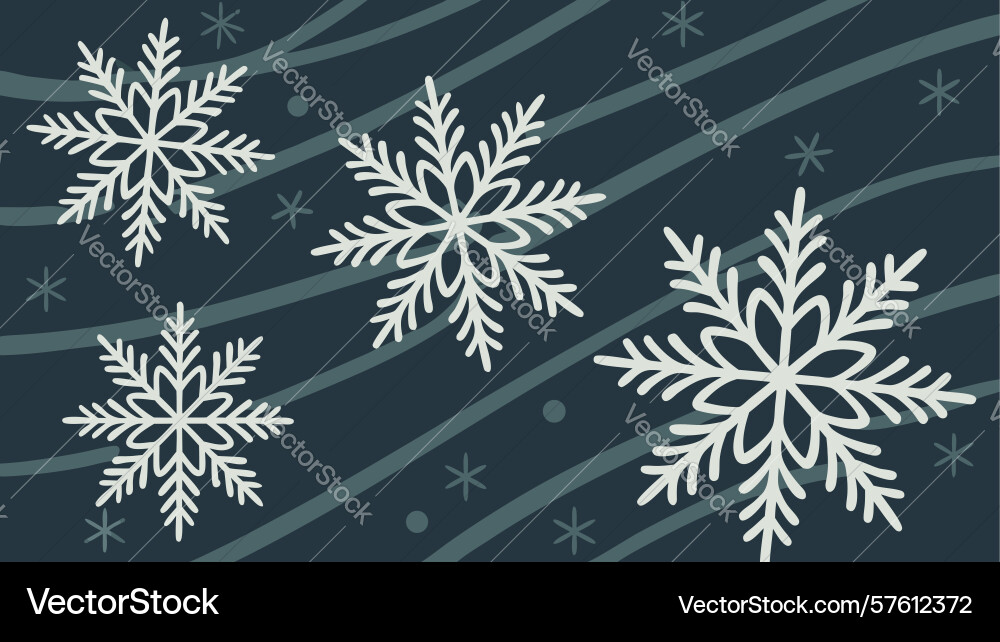 Abstract snowflake and line pattern for winter vector image