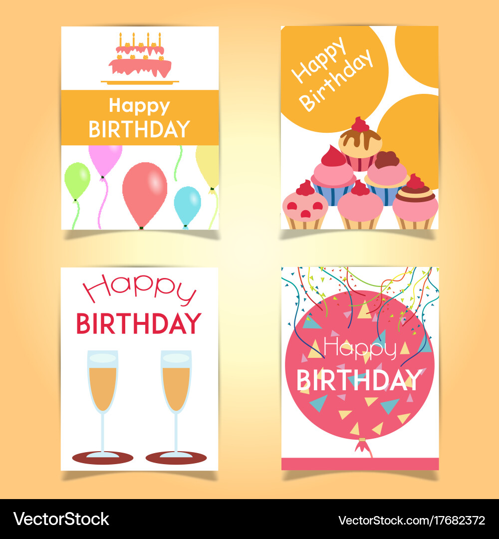 Alles Gute zum Geburtstag Karten vektorbild