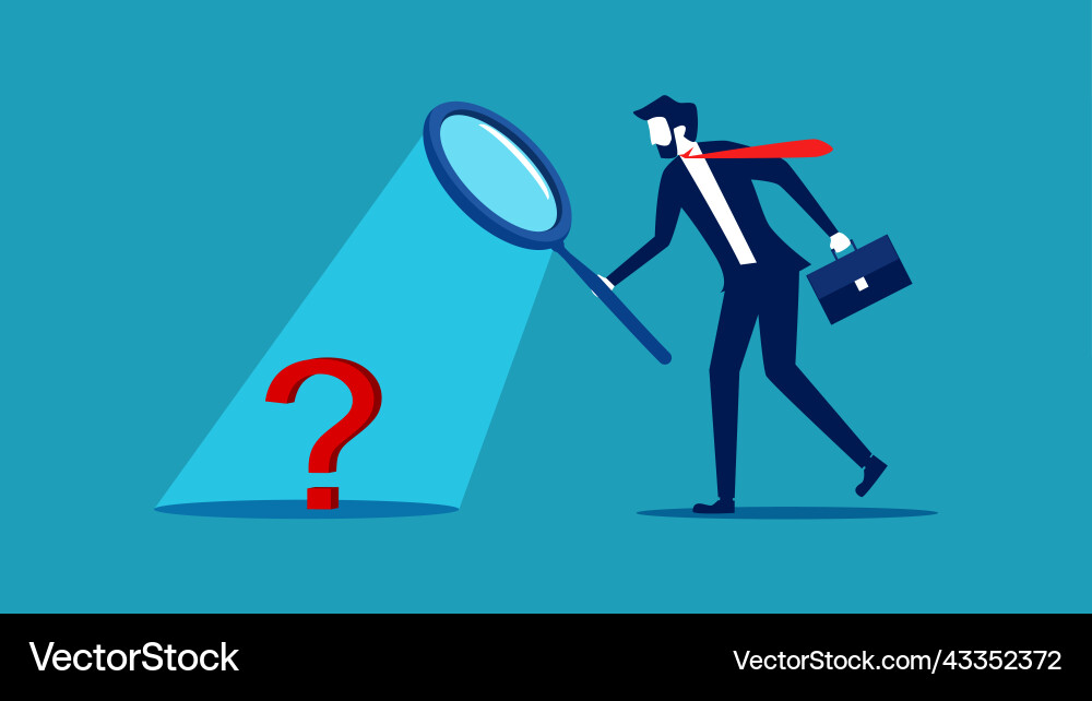 Analyze the problem looking at question mark Analyze the problem looking at question mark Vector Image
