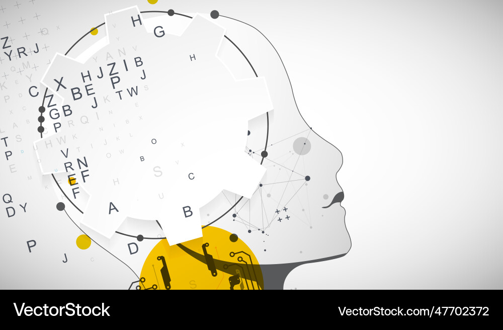 Artificial intelligence technical background Artificial intelligence technical background vector image