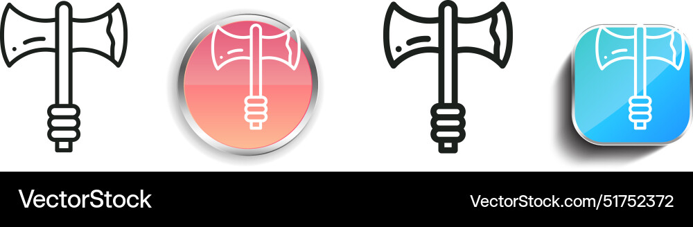 Axt-Symbol dünn linear regelmäßig und Schaltfläche Stil Axt-Symbol dünn linear regelmäßig und Schaltfläche Stil vektorbild