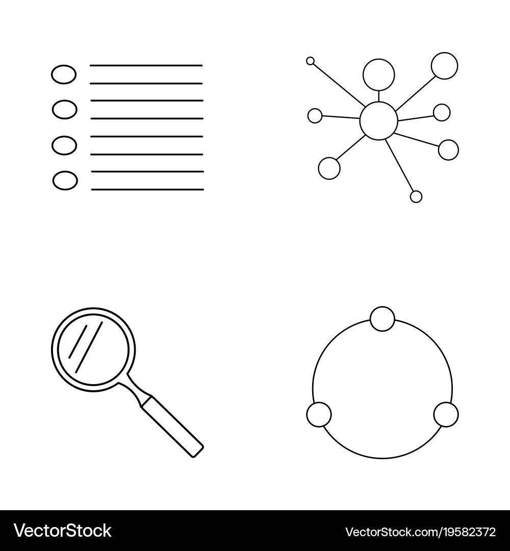 Basic elements outline icons set linear icon vector image