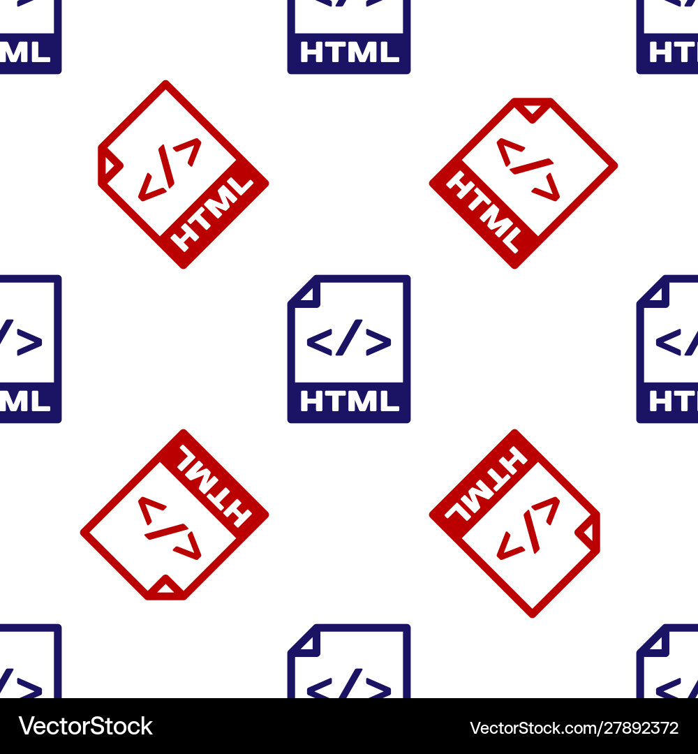 Blue and red html file document download Blue and red html file document download vector image