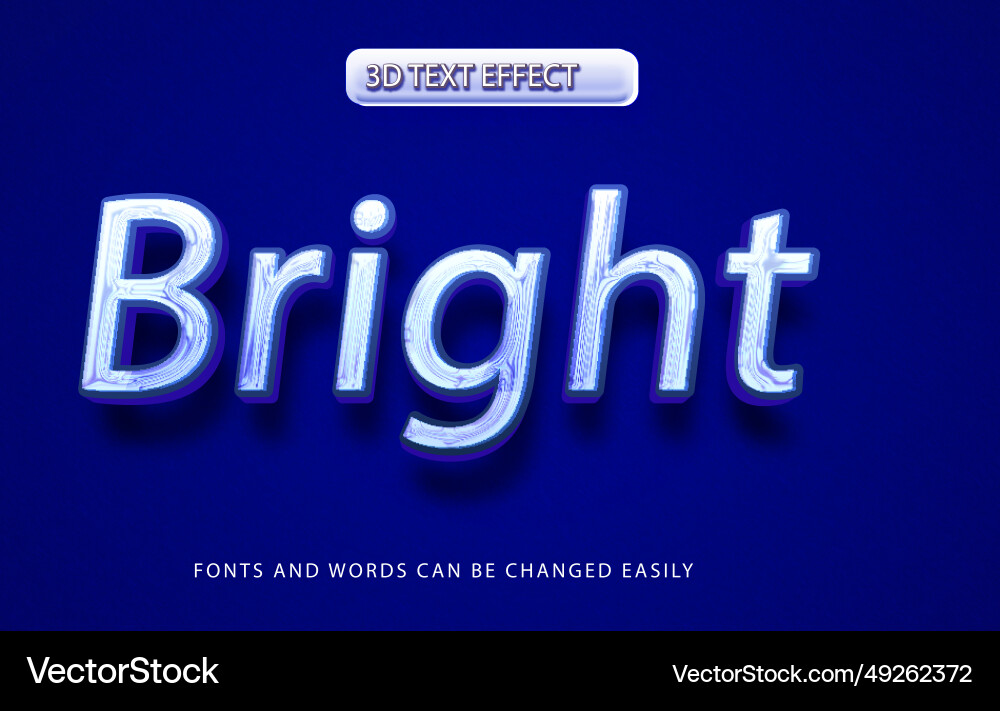 Bright 3d editable text effect style Vector Image