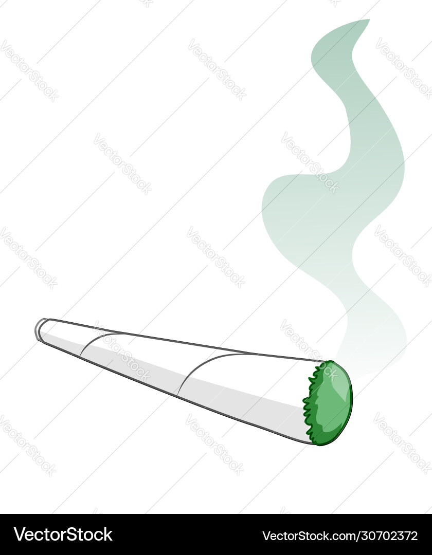 Cartoon a rolled smoking cigarette clip art Cartoon a rolled smoking cigarette clip art vector image