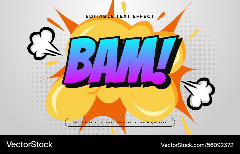 Colorful bam 3d editable text effect - font style Colorful bam 3d editable text effect - font style vector image